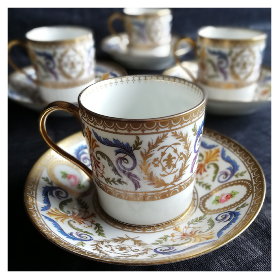 Tasses à café porcelaine de limoges Martin Charles X 4