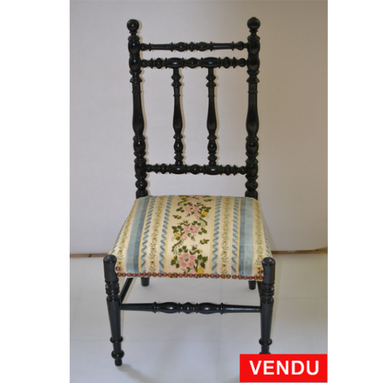 Chaise d'enfant bois noirci Napoléon III
