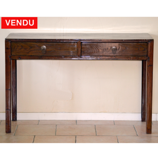 Table console bois teinté ancienne  20ème siècle.
