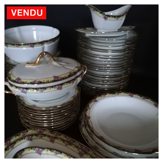 Service de table ancien porcelaine de Limoges Chabrol & Poirier