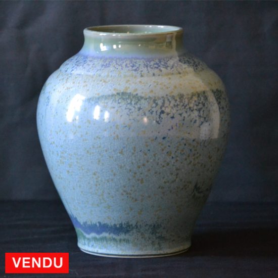 Vase boule en porcelaine Jaune de Chrome modèle Nymphéa