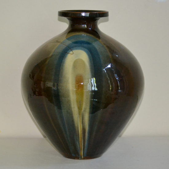 Vase boule en céramique vernis