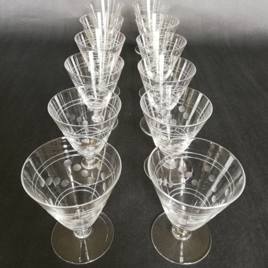 Service de verres coniques cristal Val Saint-Lambert